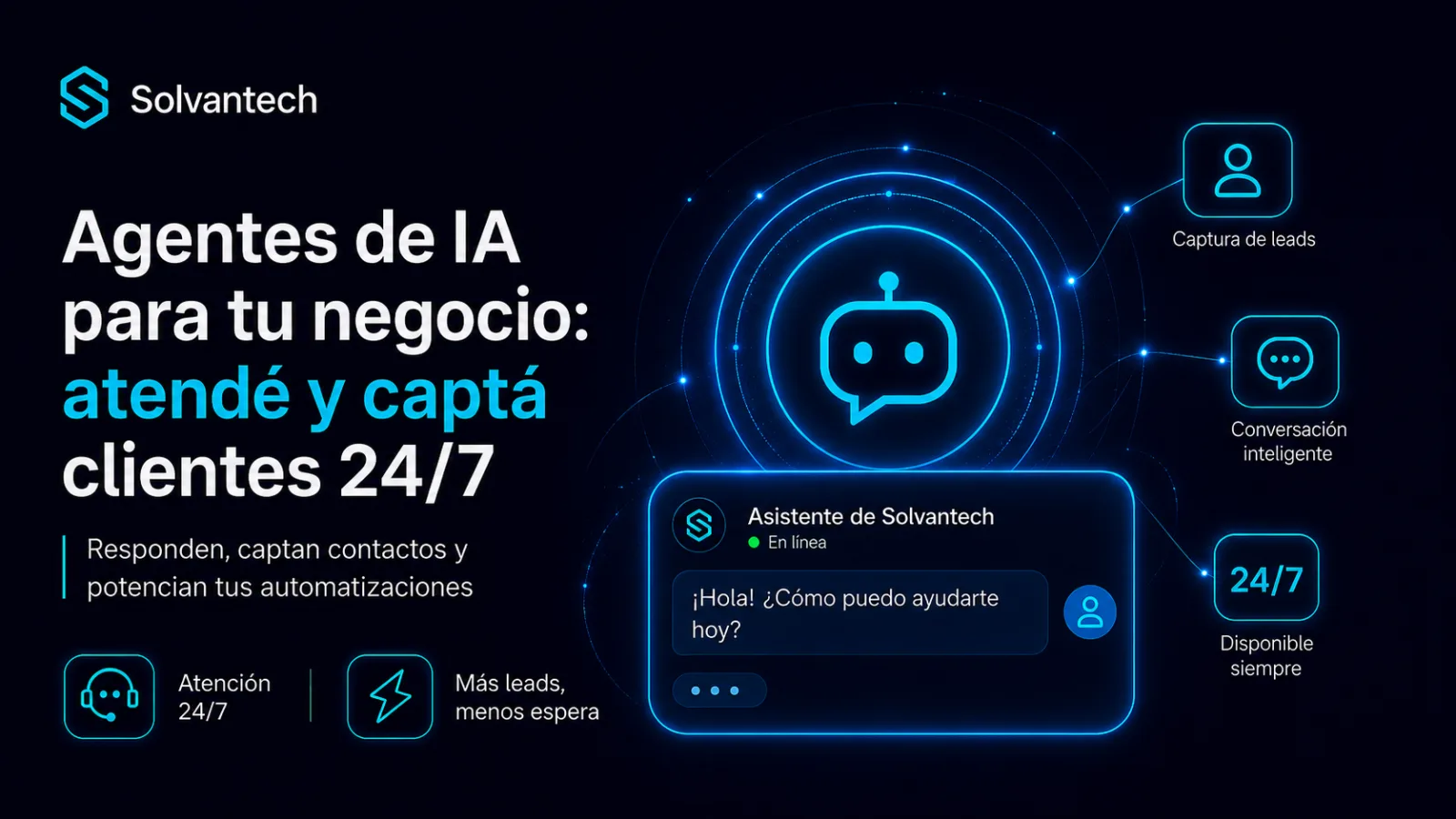 Agentes de IA para tu negocio: atendé y captá clientes 24/7